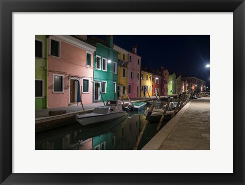 Framed Burano Street Lights I Print