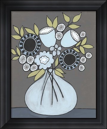 Framed Happy Garden Flowers III Print