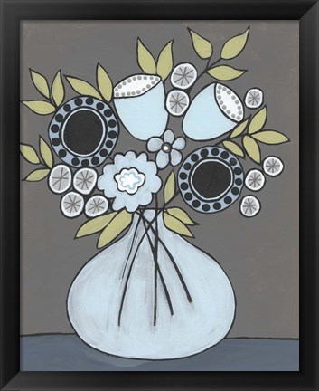 Framed Happy Garden Flowers III Print