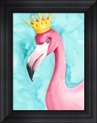 Framed Flamingo Queen I Print