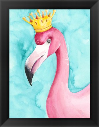 Framed Flamingo Queen I Print