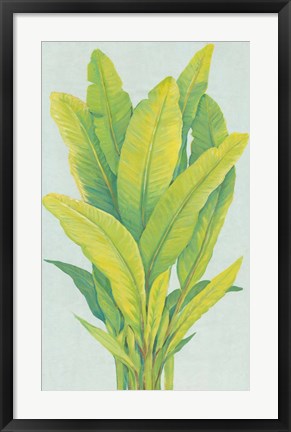 Framed Chartreuse Tropical Foliage I Print