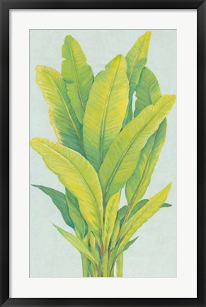 Framed Chartreuse Tropical Foliage I Print