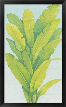 Framed Chartreuse Tropical Foliage II Print