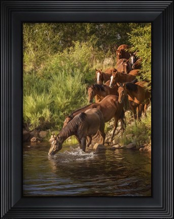 Framed River Horses I Print