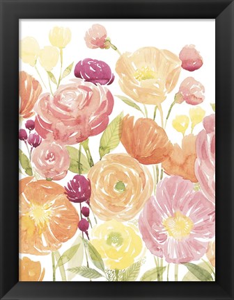 Framed Pastel Petals I Print