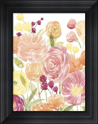 Framed Pastel Petals II Print