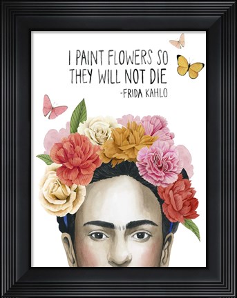 Framed Frida&#39;s Flowers II Print