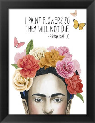 Framed Frida&#39;s Flowers II Print