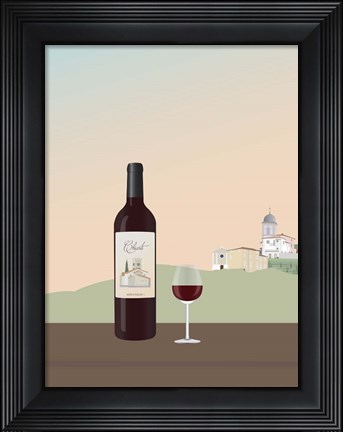 Framed Tuscan Wine I Print