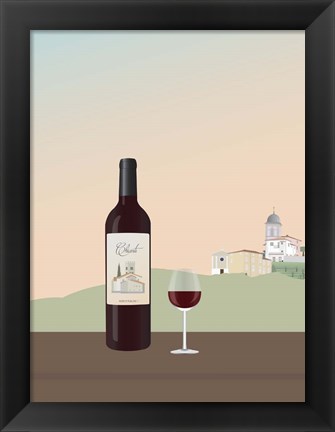 Framed Tuscan Wine I Print