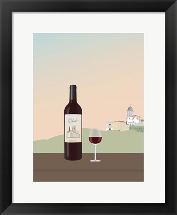 Framed Tuscan Wine I Print