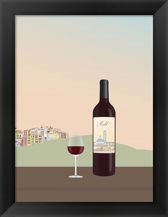 Framed Tuscan Wine II Print