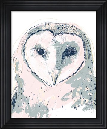 Framed Funky Owl Portrait I Print