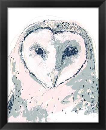 Framed Funky Owl Portrait I Print