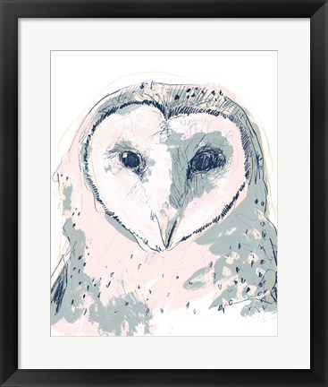 Framed Funky Owl Portrait I Print