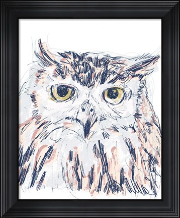 Framed Funky Owl Portrait III Print