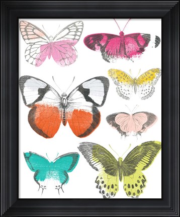 Framed Chromatic Butterflies I Print