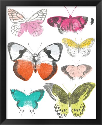Framed Chromatic Butterflies I Print