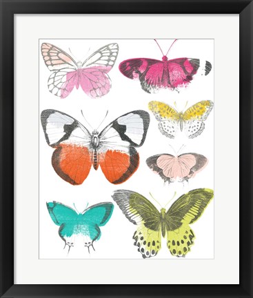 Framed Chromatic Butterflies I Print
