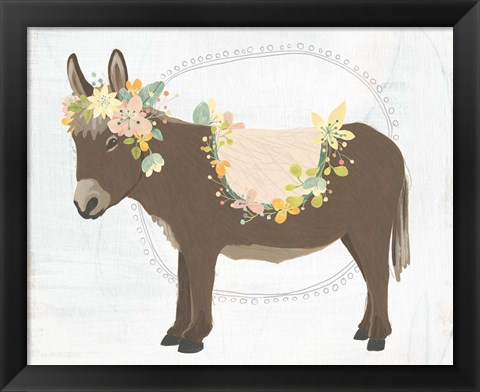 Framed Dainty Burro I Print