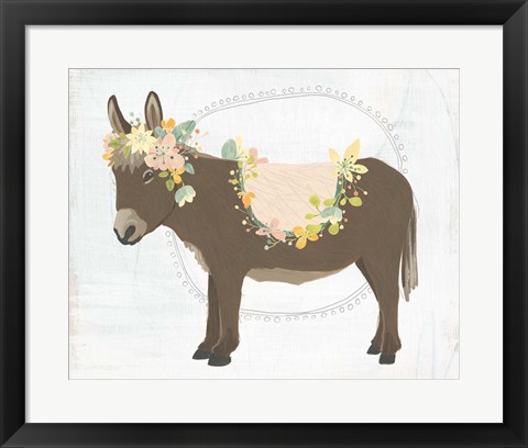 Framed Dainty Burro I Print