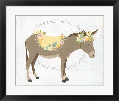 Framed Dainty Burro II Print