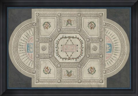 Framed Parisian Ceiling Design Print