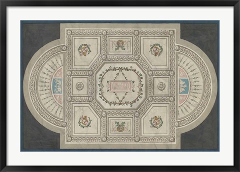 Framed Parisian Ceiling Design Print