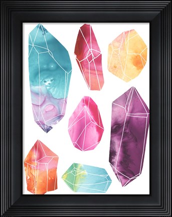 Framed Prism Crystals I Print