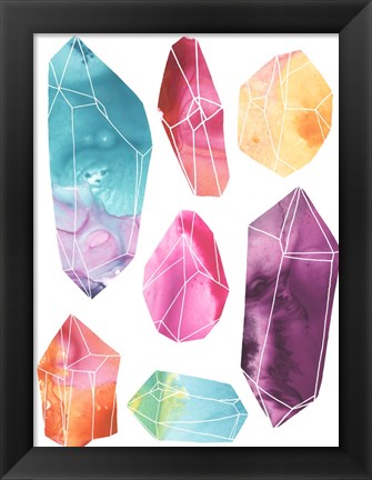 Framed Prism Crystals I Print