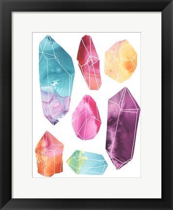 Framed Prism Crystals I Print