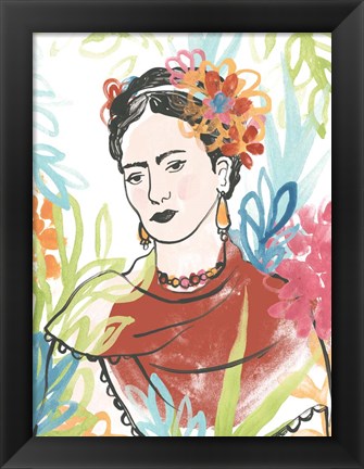 Framed Portrait of Frida  I Print