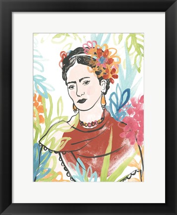 Framed Portrait of Frida  I Print