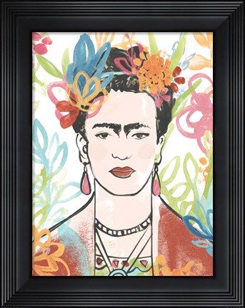Framed Portrait of Frida  II Print
