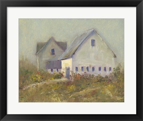 Framed White Barn I Print