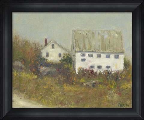 Framed White Barn II Print
