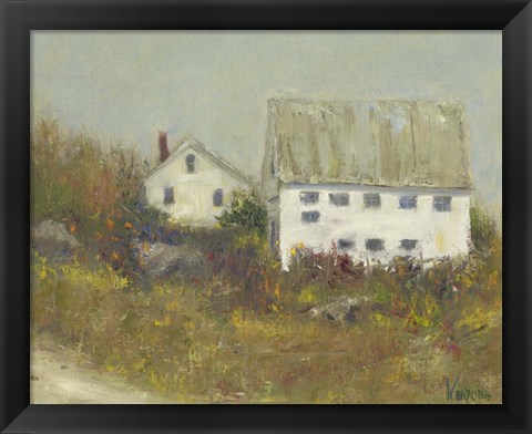 Framed White Barn II Print