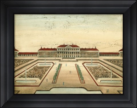 Framed Garden Design II Print