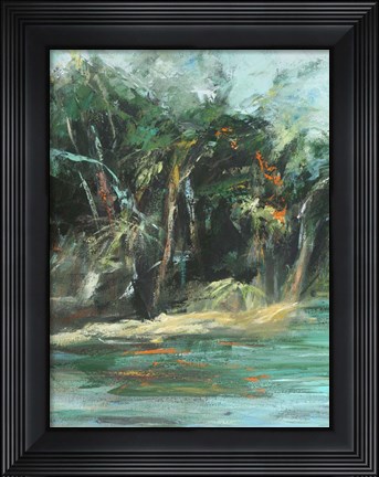Framed Waterway Jungle I Print