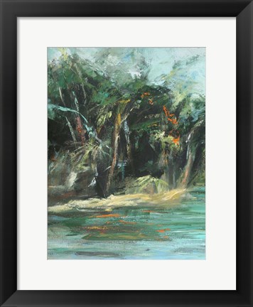 Framed Waterway Jungle I Print