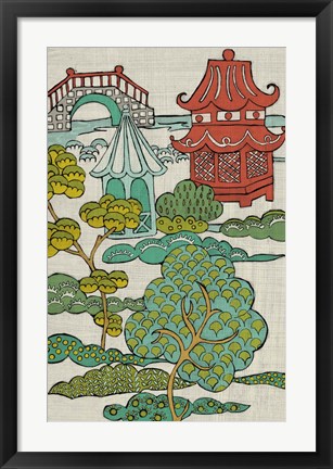 Framed Pagoda Landscape II Print