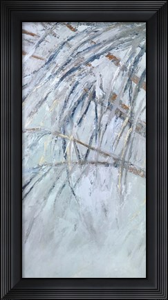 Framed Grey Palms I Print