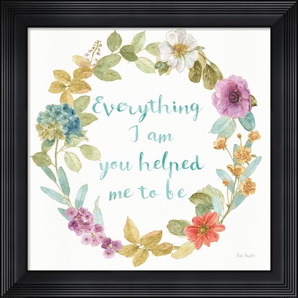 Framed Rainbow Seeds Wreath III Everything Print