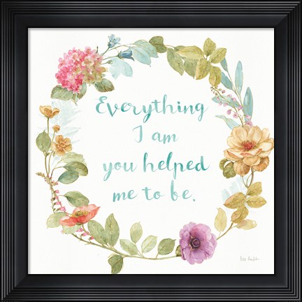 Framed Rainbow Seeds Wreath IV Everything Print