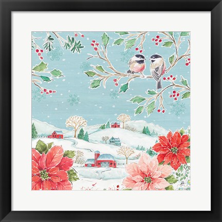 Framed Country Poinsettias VI Print