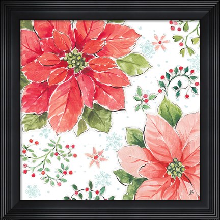 Framed Country Poinsettias III Print