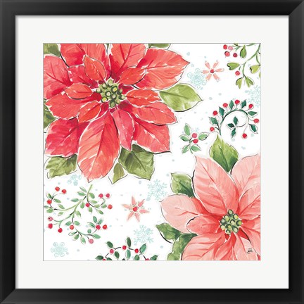 Framed Country Poinsettias III Print