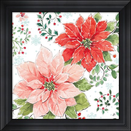 Framed Country Poinsettias II Print