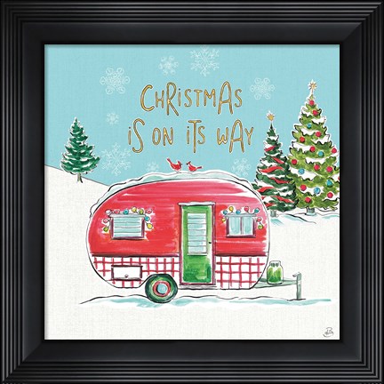 Framed Christmas in the Country V On Its Way Print